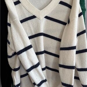 Aerie Striped V-Neck Sweater